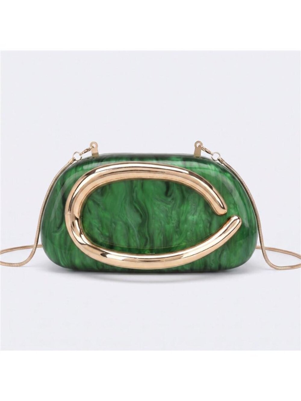 Elegant Green Marbling Acrylic Clutch Purse, Evening Wedding Handbags